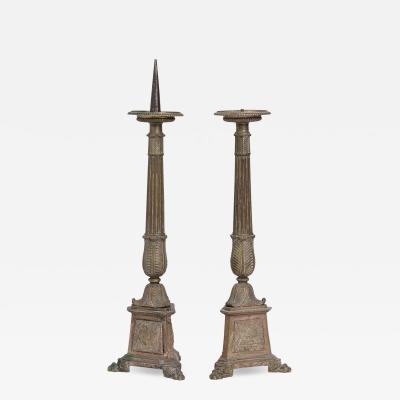 Pair of Spanish Renaissance Altar Candlesticks