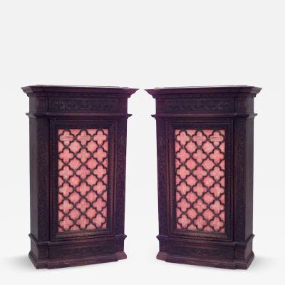 Pair of Spanish Renaissance Style Mahogany Cabinets