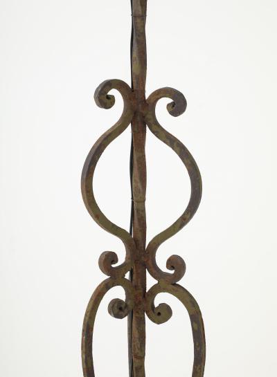 Pair of Spanish Revival Iron Twisted Floor Torchieres 