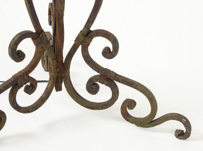 Pair of Spanish Revival Iron Twisted Floor Torchieres 