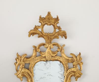 Pair of Spanish Rococo Carved and Gilded Wood Mirrors circa 1760