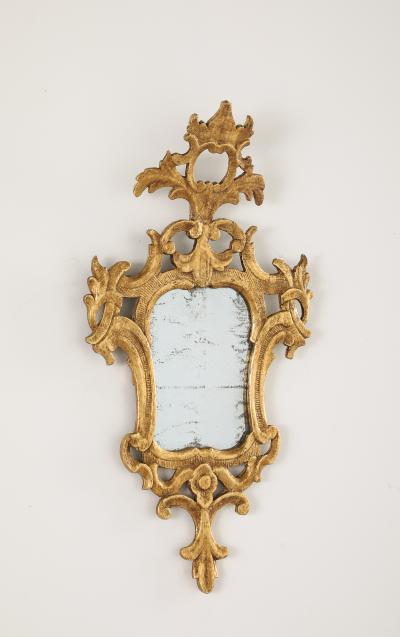 Pair of Spanish Rococo Carved and Gilded Wood Mirrors circa 1760