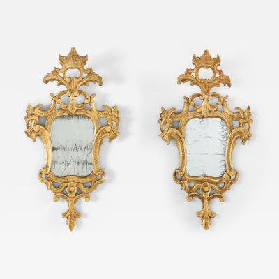 Pair of Spanish Rococo Carved and Gilded Wood Mirrors circa 1760