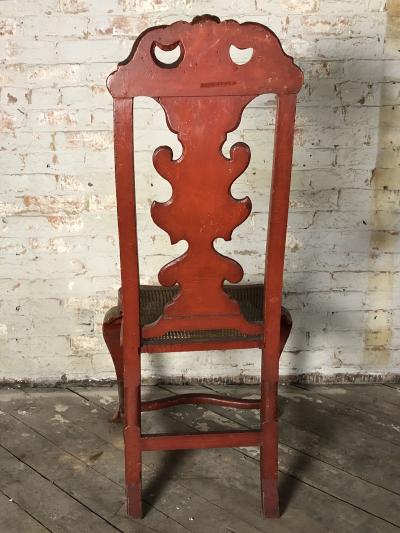 Pair of Spanish early 18th Century Red Lacquer Chairs in the English Taste