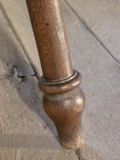 Pair of Spanish square upholstered Baroque oak stools