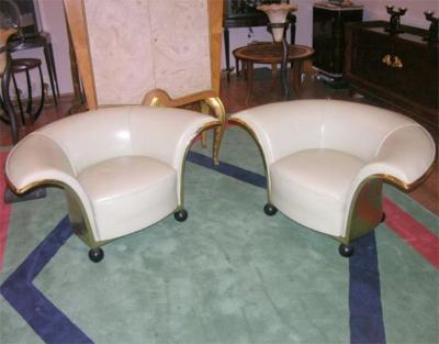 Pair of Spectacular French Art Deco Armchairs