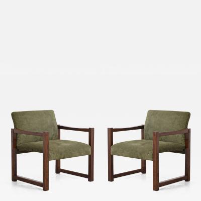 Pair of Square 60s Armchairs Brazilian Mid Century