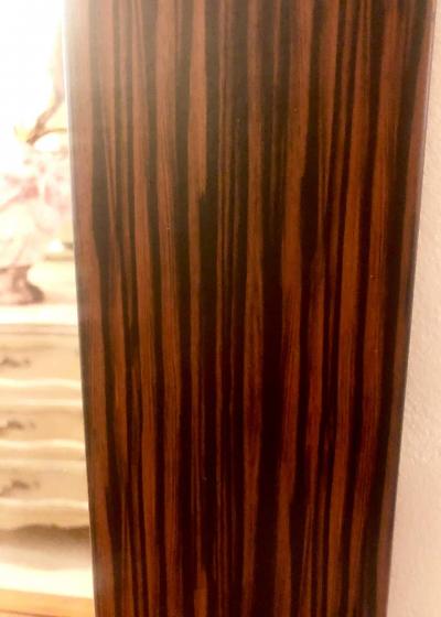 Pair of Square Maccasar Faux Art Deco Style Wall Console Mirror