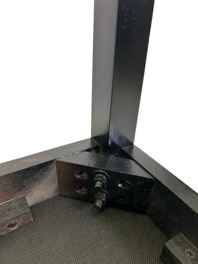 Pair of Square Stools in Luxe Silver Shagreen Leather and Walnut Stained Legs