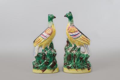Pair of Staffordshire Exotic Birds