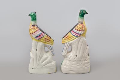 Pair of Staffordshire Exotic Birds