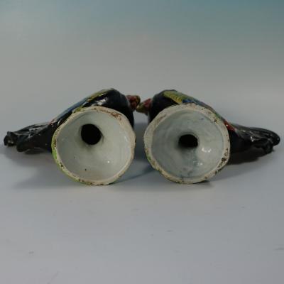 Pair of Staffordshire Pearlware Figures of Cockerels
