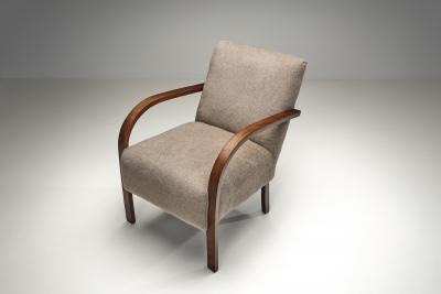Pair of Stained Beech Armchairs Denmark ca 1930s