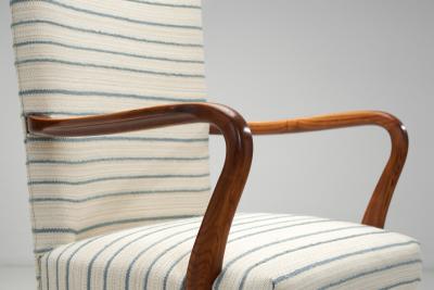 Pair of Stained Oak Armchairs Europe ca 1940s