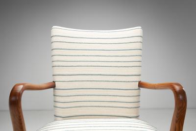 Pair of Stained Oak Armchairs Europe ca 1940s