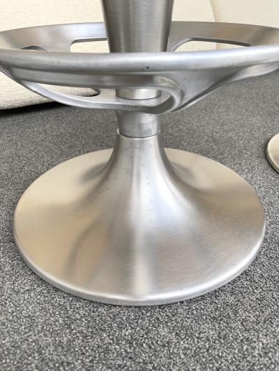 Pair of Stainless Steel Metal Cone Bar Stools Italy 1990s