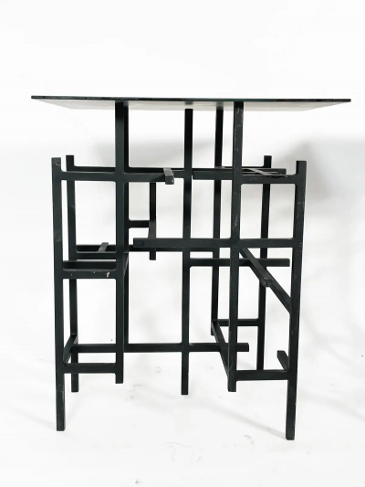 Pair of Steel Glass End or Console Table