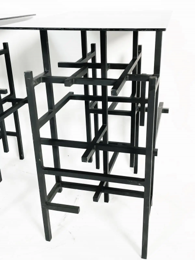 Pair of Steel Glass End or Console Table