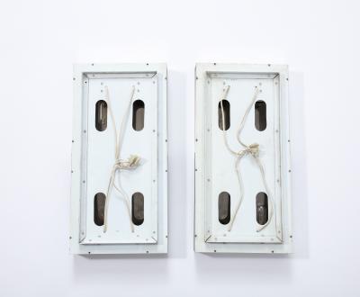 Pair of Steel Wall Lamps France c 1970