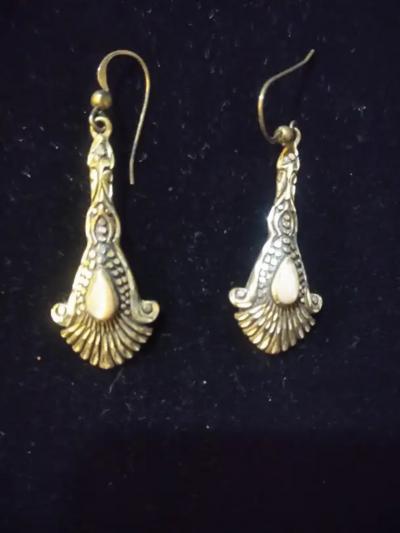 Pair of Sterling Silver and Marcasite Art Nouveau Style Earrings
