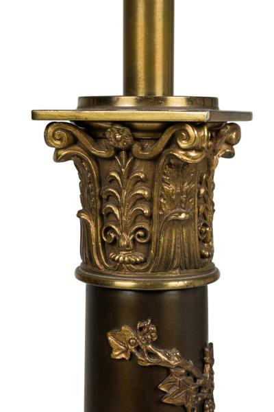 Pair of Stiffel American Federal Style Acanthus Vined Composite Pillar Table Lam