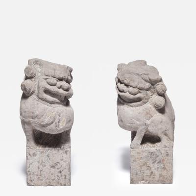 Pair of Stone Guardian Fu Dogs