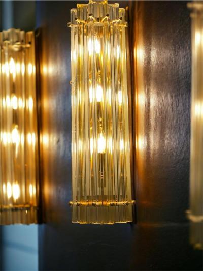 Pair of Striking Contemporary Crystal Prism Wall Sconces