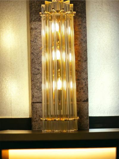 Pair of Striking Contemporary Crystal Prism Wall Sconces