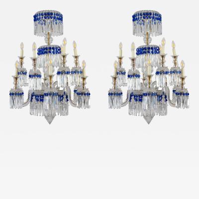 Pair of Striking French Crystal Chandelier 1940