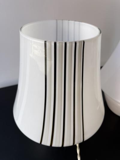 Pair of Stripe Murano Glass Lamps Italy 1970s