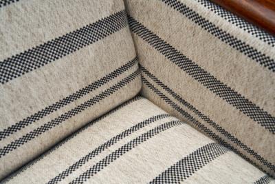 Pair of Striped Armchairs with Wooden Frame Europe 20th Century