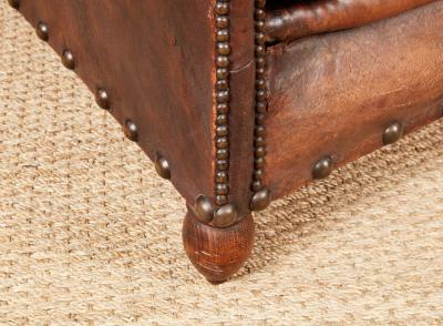 Pair of Studded Leather Club Chairs