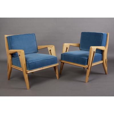 Pair of Stunning Armchairs att to Campo Graffi Italy 1950s