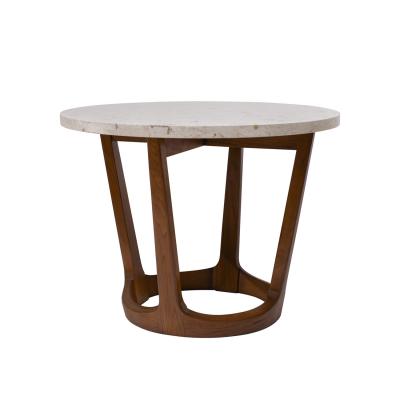 Pair of Stylish Occasional Tables with Fossilized Granite Tops 1950s