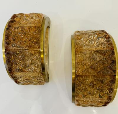 Pair of Swedish 1960s Crystal Mid Century Wall Lights