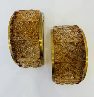 Pair of Swedish 1960s Crystal Mid Century Wall Lights