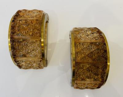 Pair of Swedish 1960s Crystal Mid Century Wall Lights