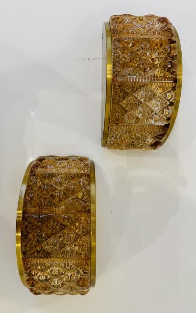 Pair of Swedish 1960s Crystal Mid Century Wall Lights