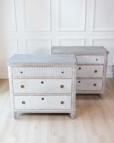 Pair of Swedish 19th Century Gustavian Style Chests of Drawers