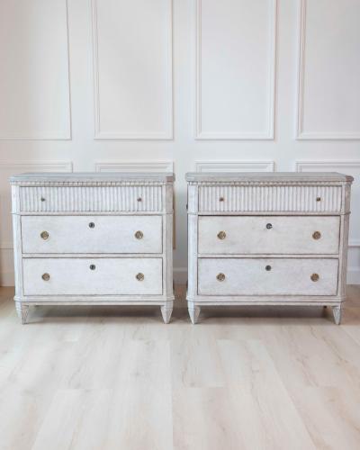 Pair of Swedish 19th Century Gustavian Style Chests of Drawers