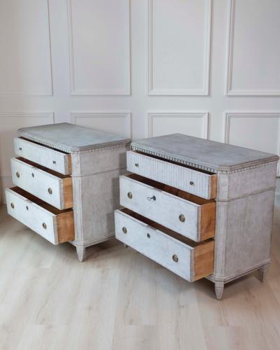 Pair of Swedish 19th Century Gustavian Style Chests of Drawers