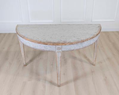Pair of Swedish 19th Century Gustavian Style Demi Lune Tables