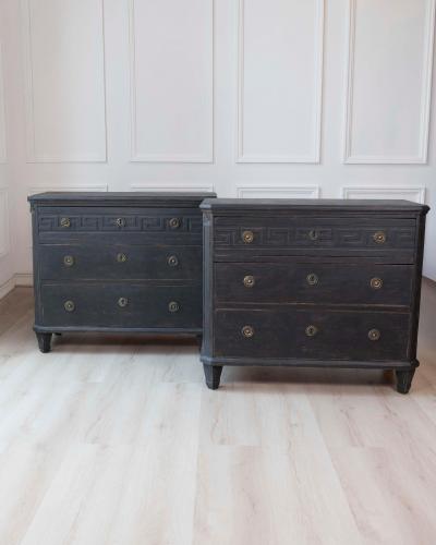 Pair of Swedish 19th Century Painted Chests of Drawers c 1850