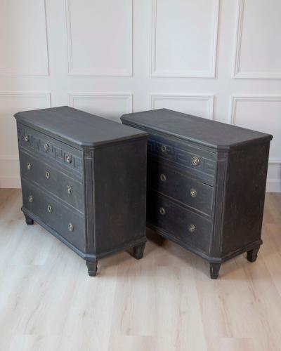 Pair of Swedish 19th Century Painted Chests of Drawers c 1850