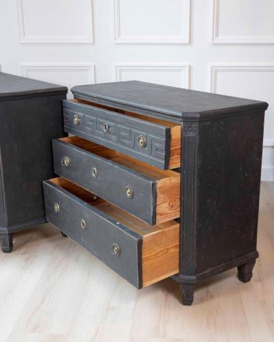 Pair of Swedish 19th Century Painted Chests of Drawers c 1850
