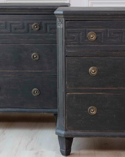 Pair of Swedish 19th Century Painted Chests of Drawers c 1850