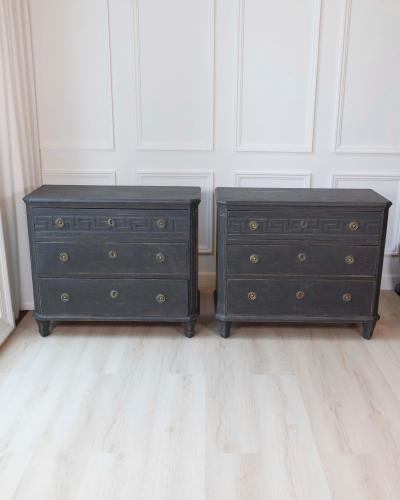 Pair of Swedish 19th Century Painted Chests of Drawers c 1850