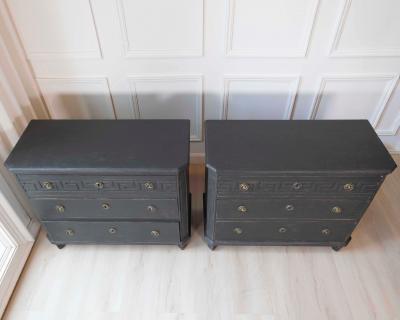 Pair of Swedish 19th Century Painted Chests of Drawers c 1850