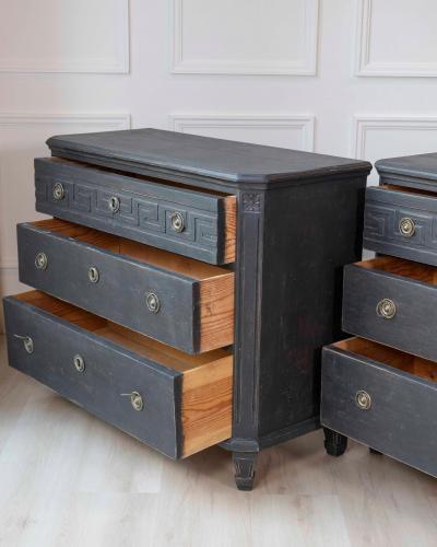 Pair of Swedish 19th Century Painted Chests of Drawers c 1850