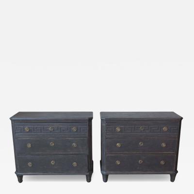 Pair of Swedish 19th Century Painted Chests of Drawers c 1850